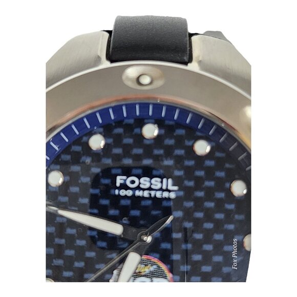 Vtg Fossil Blue PR-5102 Mens Watch MGD Miller Genuine Draft 40mm New Battery - Picture 5 of 15